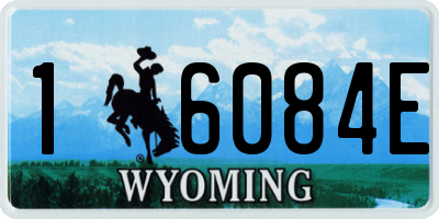 WY license plate 16084E