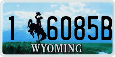 WY license plate 16085B