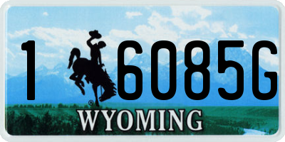 WY license plate 16085G