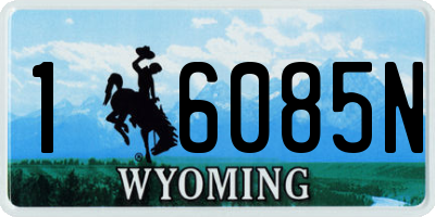 WY license plate 16085N