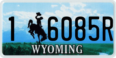 WY license plate 16085R