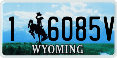 WY license plate 16085V