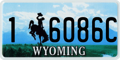 WY license plate 16086C
