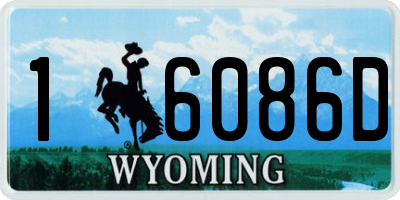 WY license plate 16086D