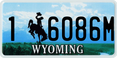 WY license plate 16086M