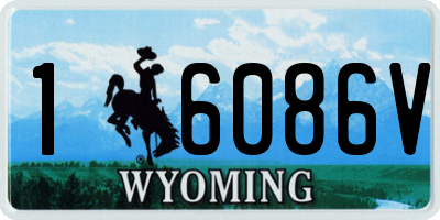 WY license plate 16086V