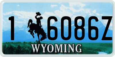 WY license plate 16086Z