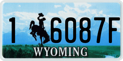 WY license plate 16087F