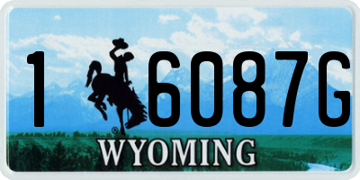 WY license plate 16087G