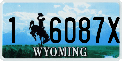 WY license plate 16087X