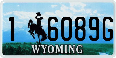WY license plate 16089G