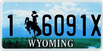 WY license plate 16091X