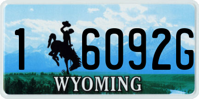 WY license plate 16092G