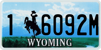 WY license plate 16092M