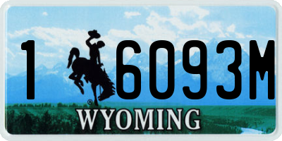 WY license plate 16093M