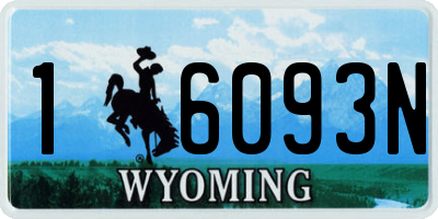 WY license plate 16093N