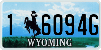 WY license plate 16094G