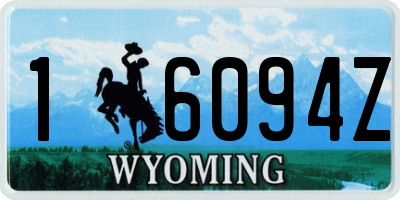 WY license plate 16094Z