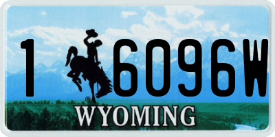 WY license plate 16096W