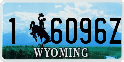 WY license plate 16096Z