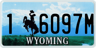 WY license plate 16097M