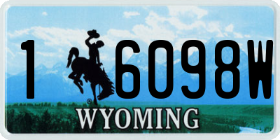 WY license plate 16098W