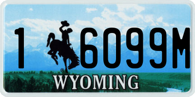 WY license plate 16099M