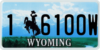 WY license plate 16100W