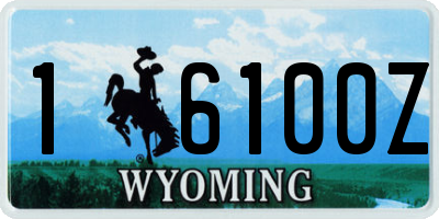 WY license plate 16100Z