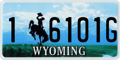WY license plate 16101G