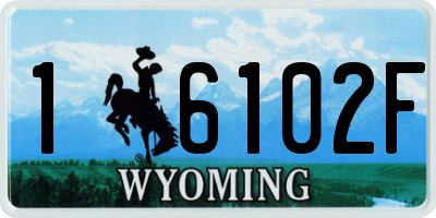 WY license plate 16102F