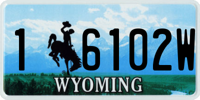 WY license plate 16102W