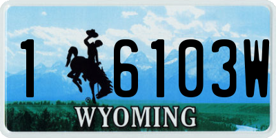WY license plate 16103W