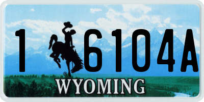 WY license plate 16104A