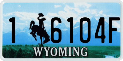 WY license plate 16104F