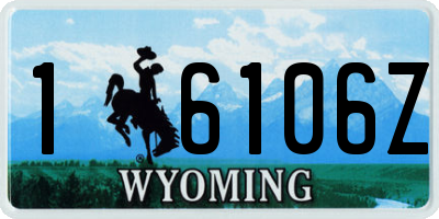 WY license plate 16106Z