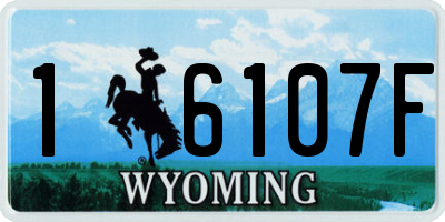 WY license plate 16107F