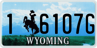 WY license plate 16107G