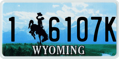 WY license plate 16107K