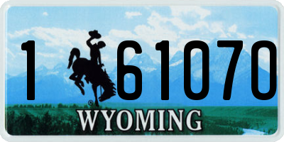 WY license plate 16107O