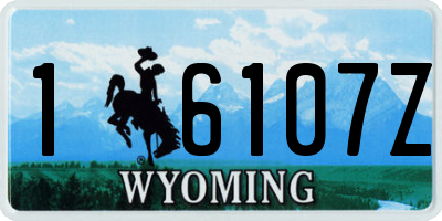 WY license plate 16107Z