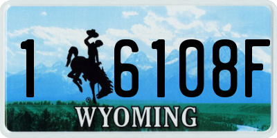 WY license plate 16108F