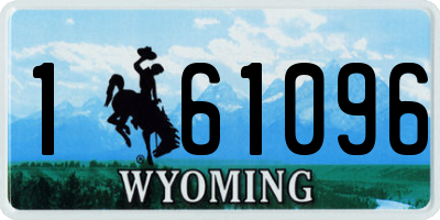 WY license plate 161096
