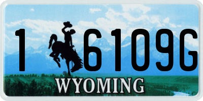 WY license plate 16109G