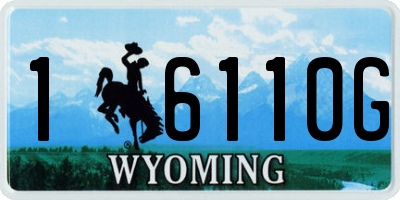 WY license plate 16110G