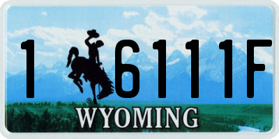 WY license plate 16111F