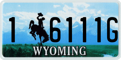 WY license plate 16111G