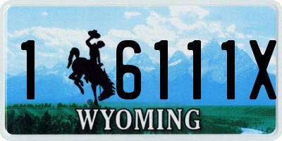 WY license plate 16111X