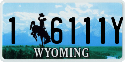 WY license plate 16111Y