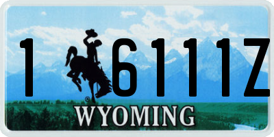 WY license plate 16111Z